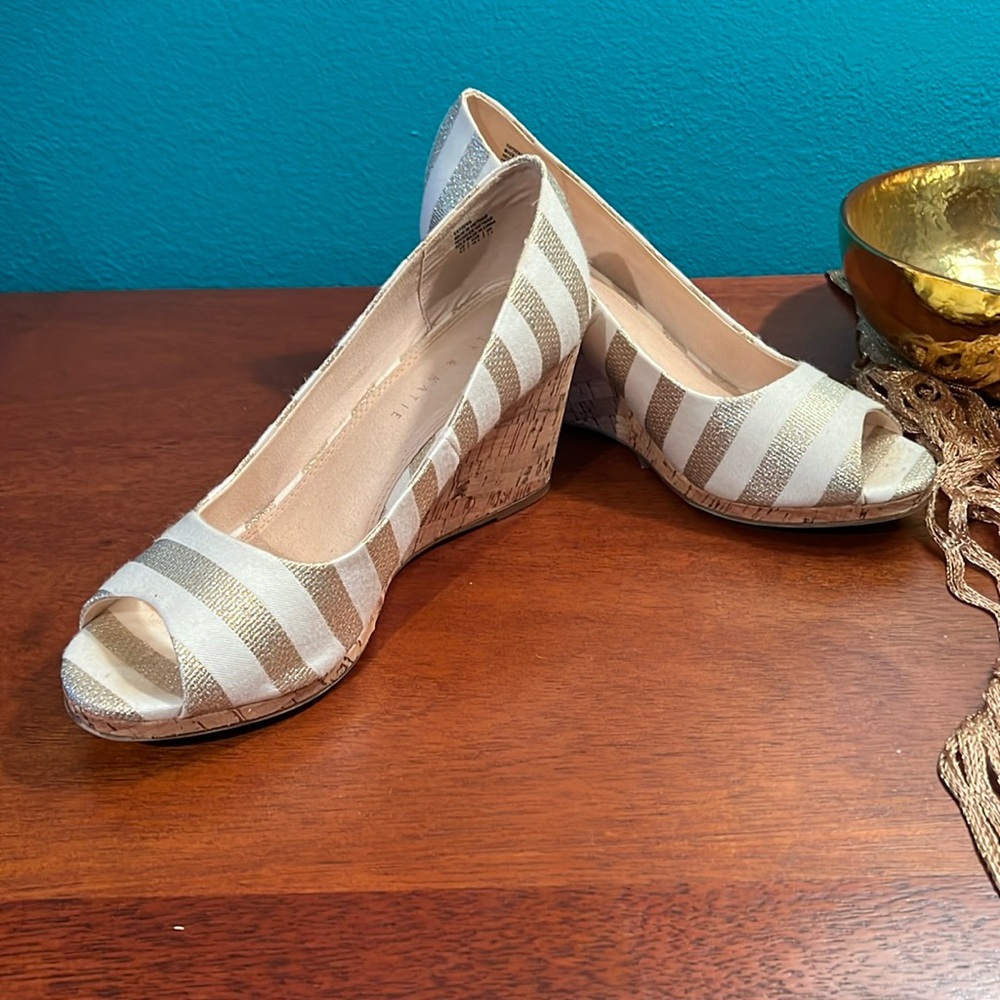 Kelly & Katie cork peep toe wedge